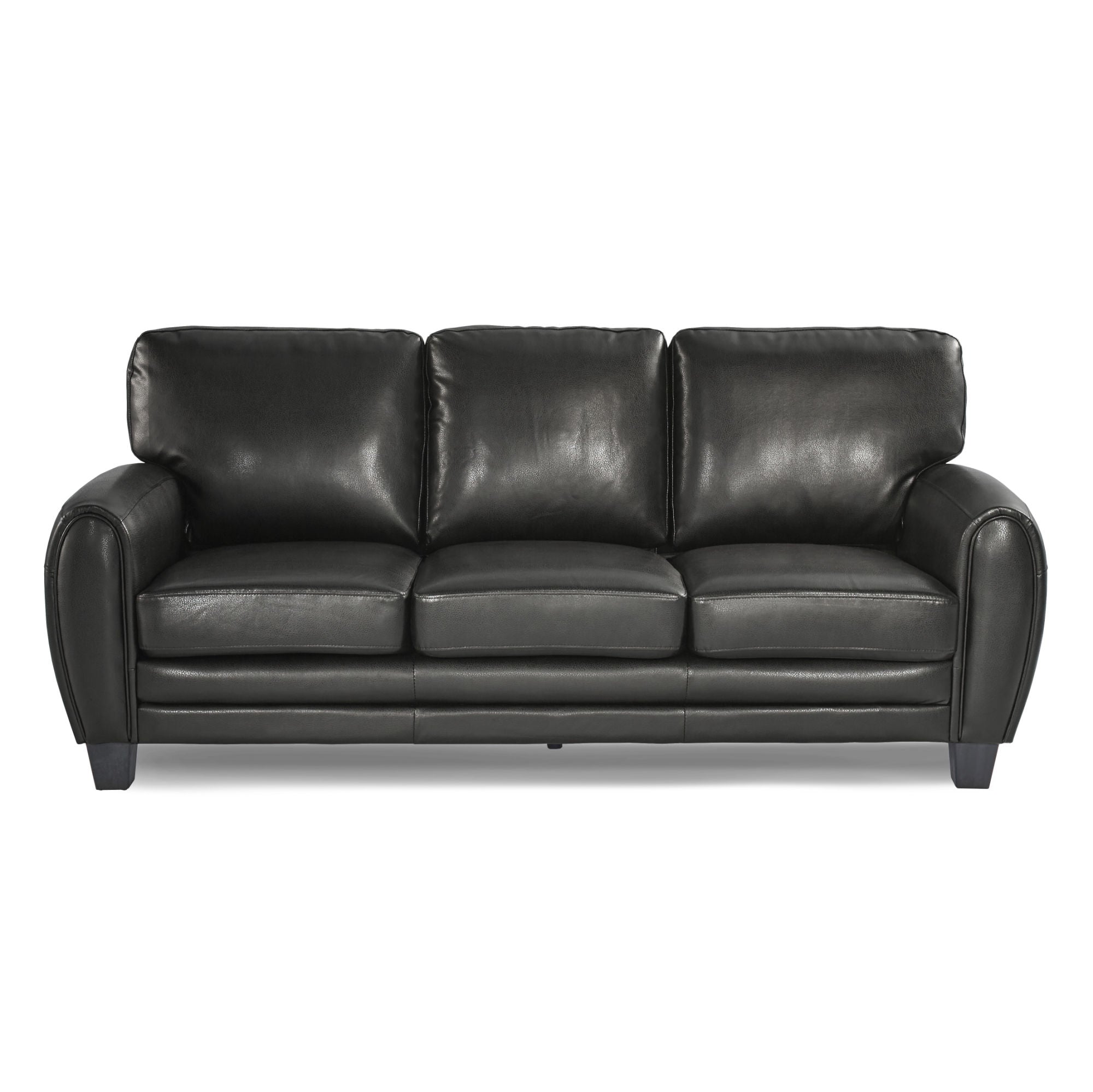 Modern Living Room Furniture 1pc Sofa Black Faux Leather