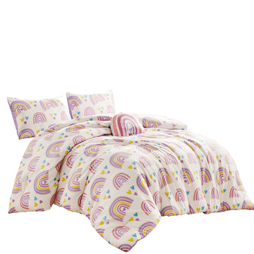 Rainbow Hearts 4PC COMFORTER SET