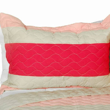 [The Only Truth] 3PC Vermicelli-Quilted Patchwork Quilt Set (Full/Queen Size)