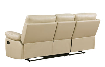 Global United Leather-Air Recliining Sofa - Three Section in Cream