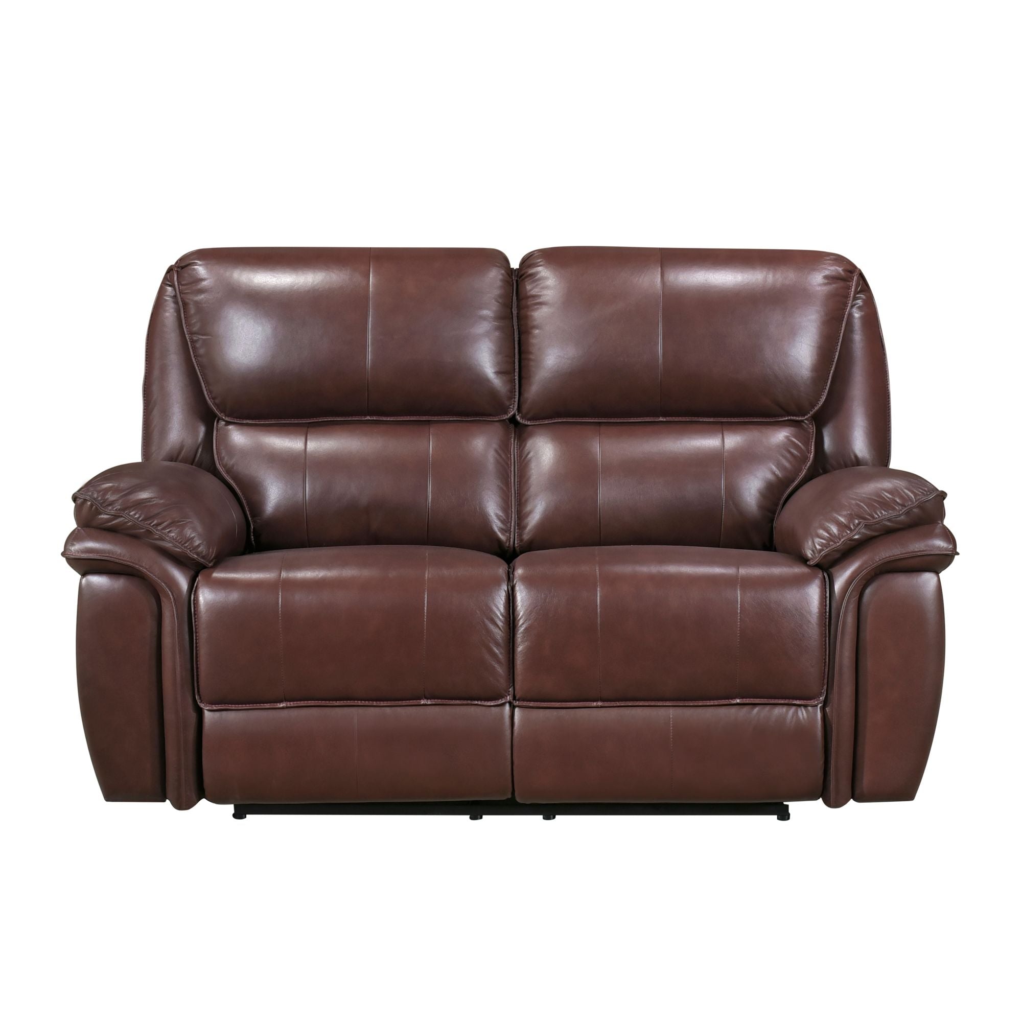 Olympia Bay Luxurious Double Reclining Brown Leather Loveseat 1pc