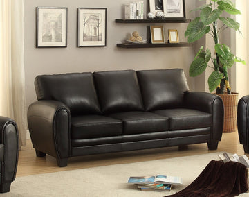 Modern Living Room Furniture 1pc Sofa Black Faux Leather