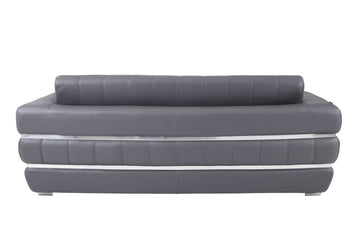 Global United Top Grain Italian Leather Sofa - Dark Grey