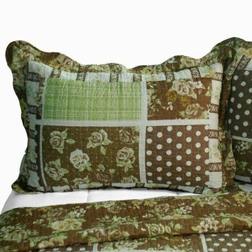 [Free Life] Cotton 3PC Vermicelli-Quilted Printed Quilt Set (Full/Queen Size)